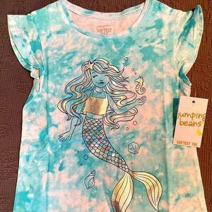 𝅺GIRLS Tie Dye Mermaid Flutter Sleeve T-Shirt